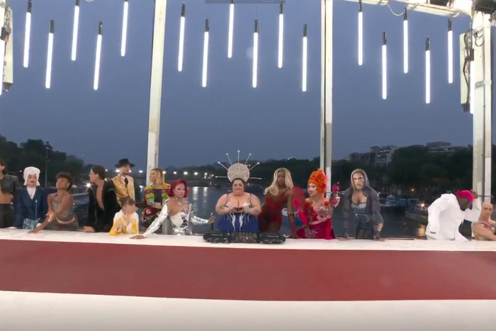 Last Supper painting imagery at 2024 Paris Olympics depicts Jesus and his disciples as drag queens.